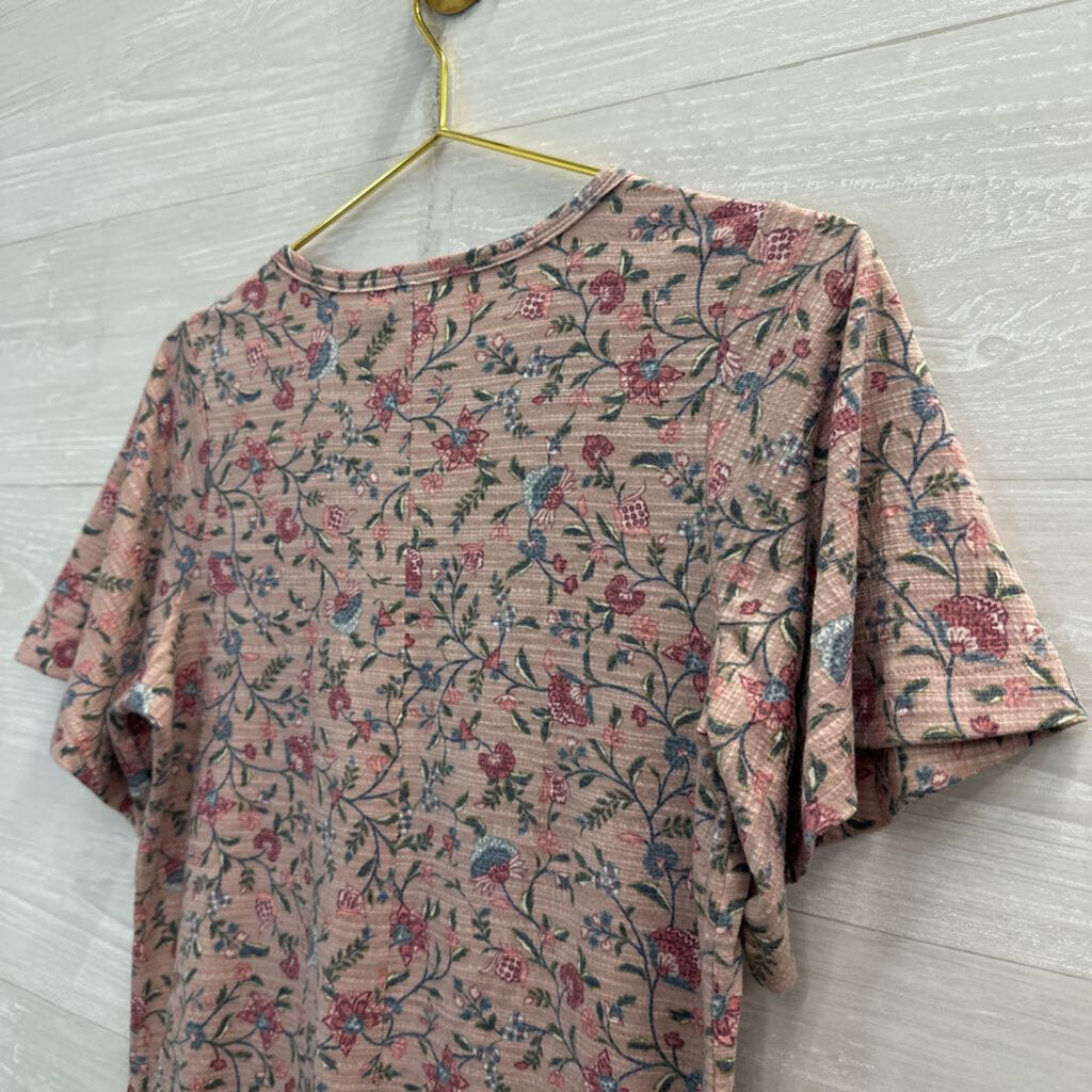 Wonderly Pink/ Multi Print Short Sleeve Top Small