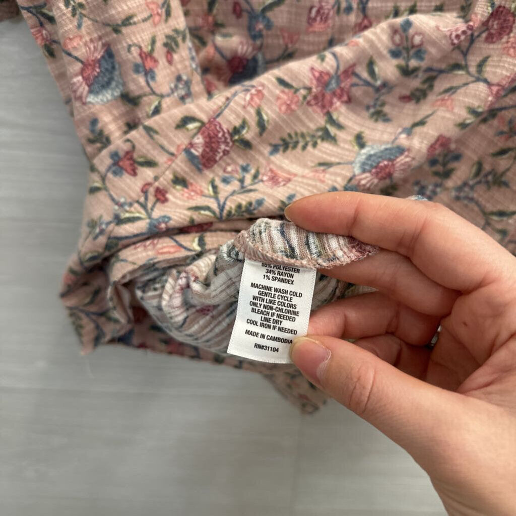 Wonderly Pink/ Multi Print Short Sleeve Top Small