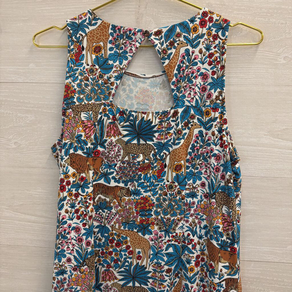 Talbots White/ Multi Print Sleeveless Shift Dress Large Petite