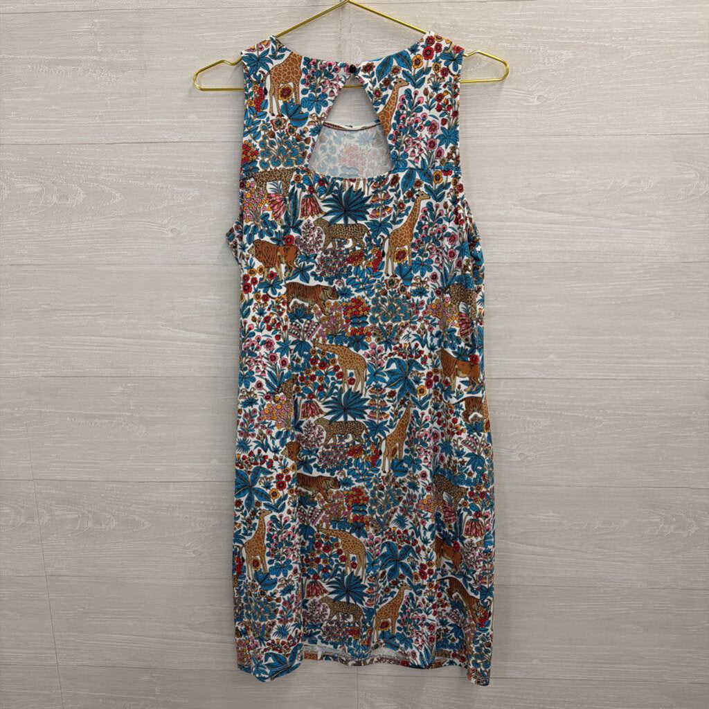 Talbots White/ Multi Print Sleeveless Shift Dress Large Petite