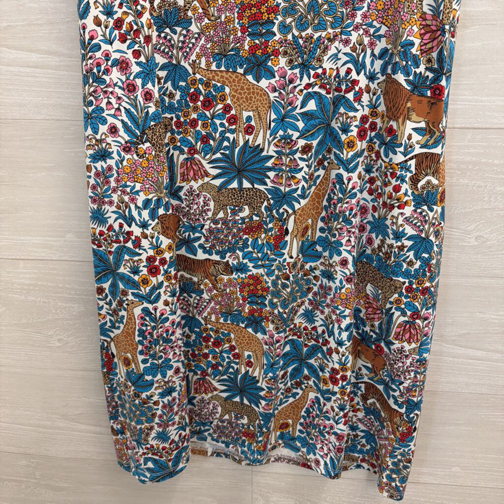 Talbots White/ Multi Print Sleeveless Shift Dress Large Petite