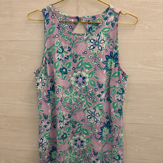 Talbots Purple/ Multi Print Sleeveless Shift Dress Large Petite