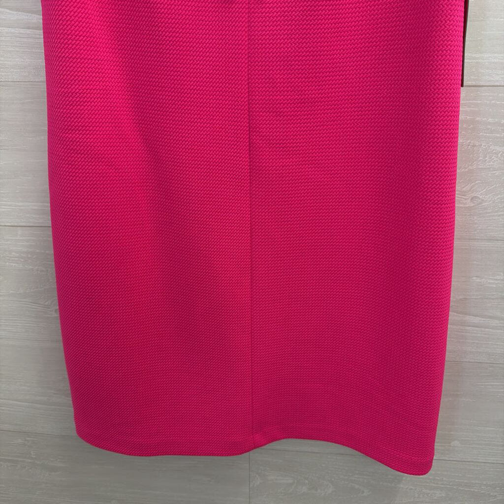 Vince Camuto Pink/ White Embroidered Textured Sleeveless Shift Dress 14