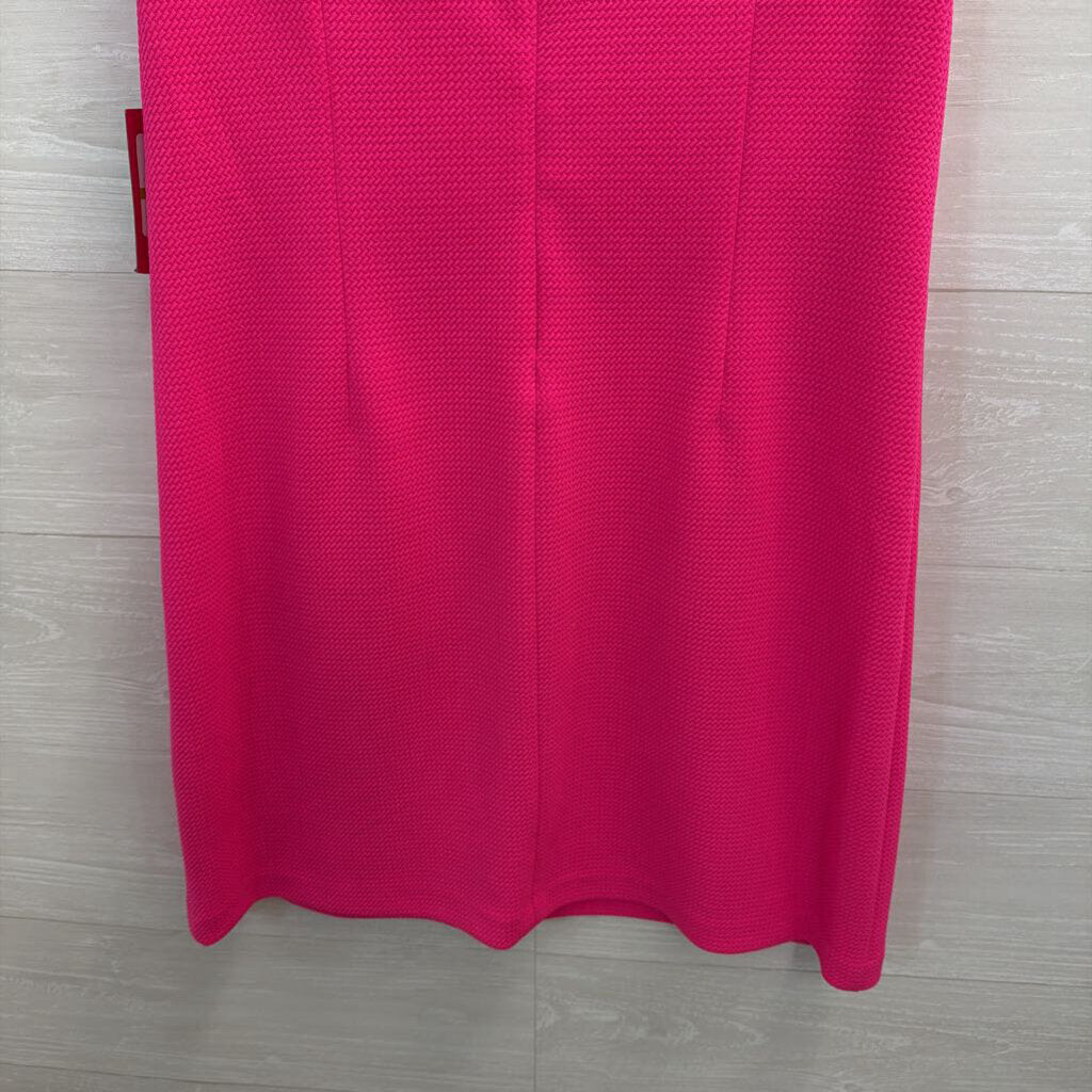 Vince Camuto Pink/ White Embroidered Textured Sleeveless Shift Dress 14