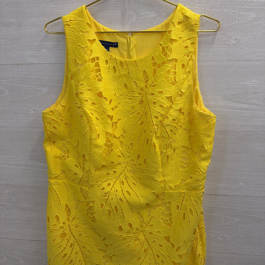 RSVP by Talbots Yellow Lace Sleeveless Dress 14 Petite
