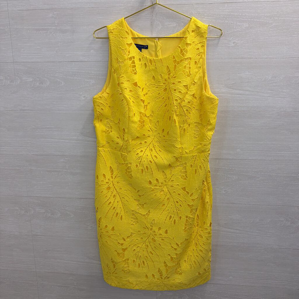 RSVP by Talbots Yellow Lace Sleeveless Dress 14 Petite