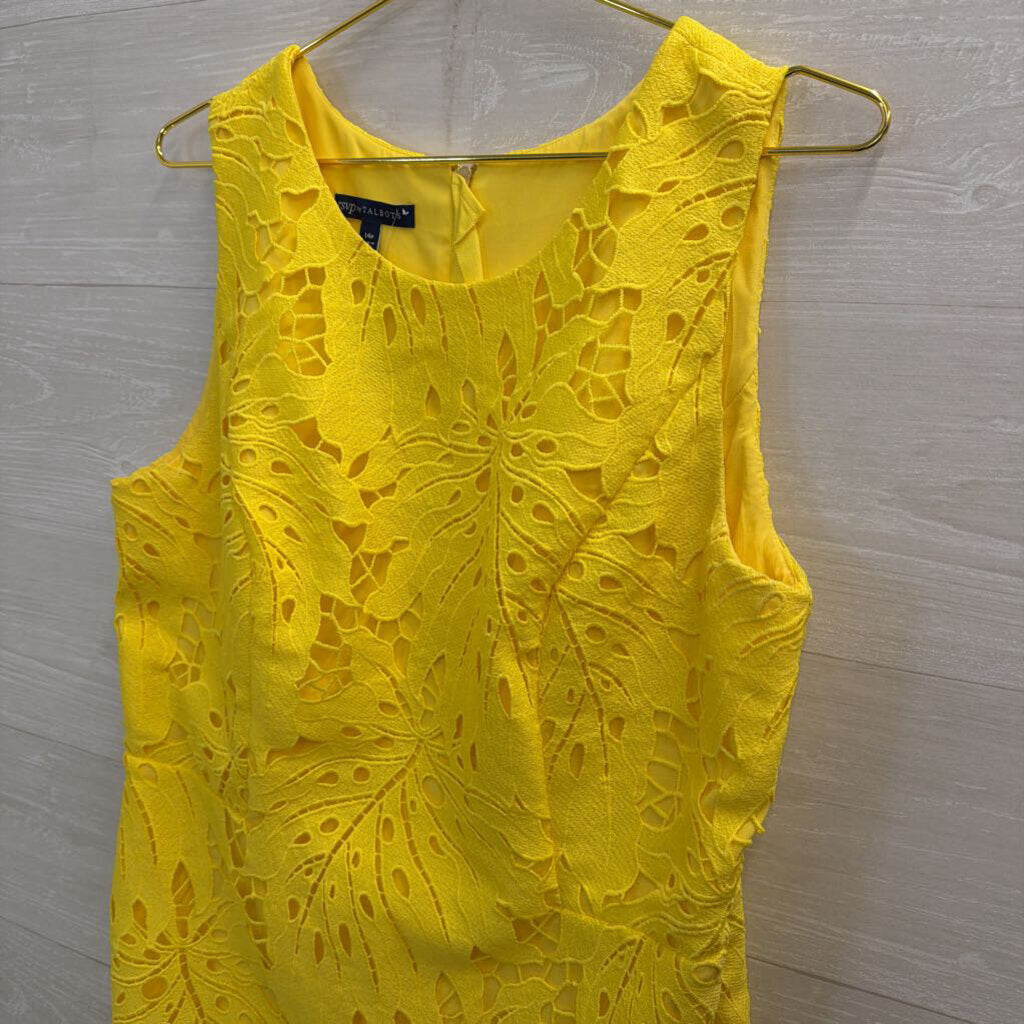 RSVP by Talbots Yellow Lace Sleeveless Dress 14 Petite