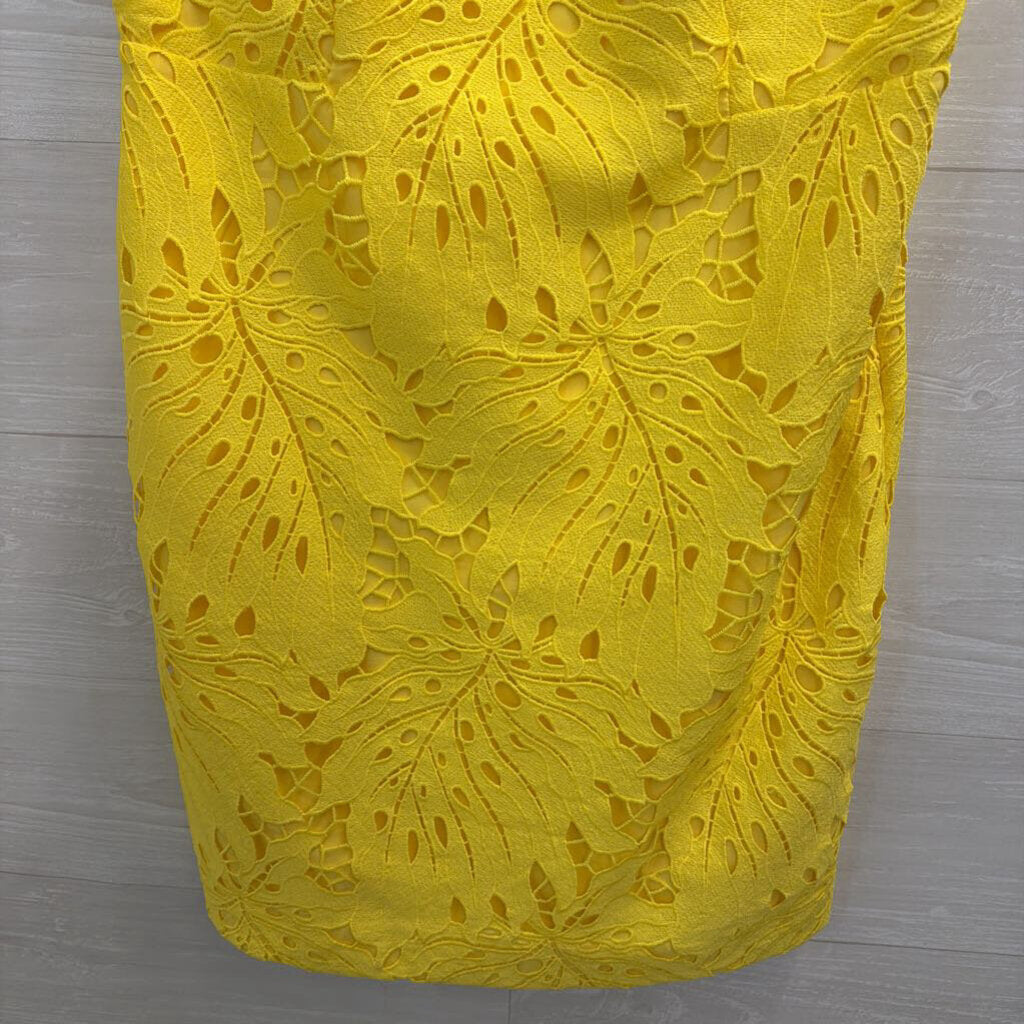 RSVP by Talbots Yellow Lace Sleeveless Dress 14 Petite
