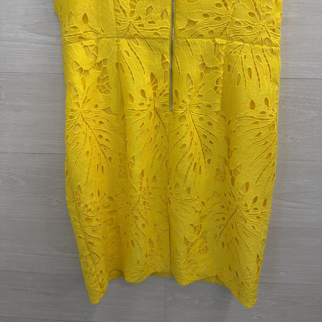 RSVP by Talbots Yellow Lace Sleeveless Dress 14 Petite