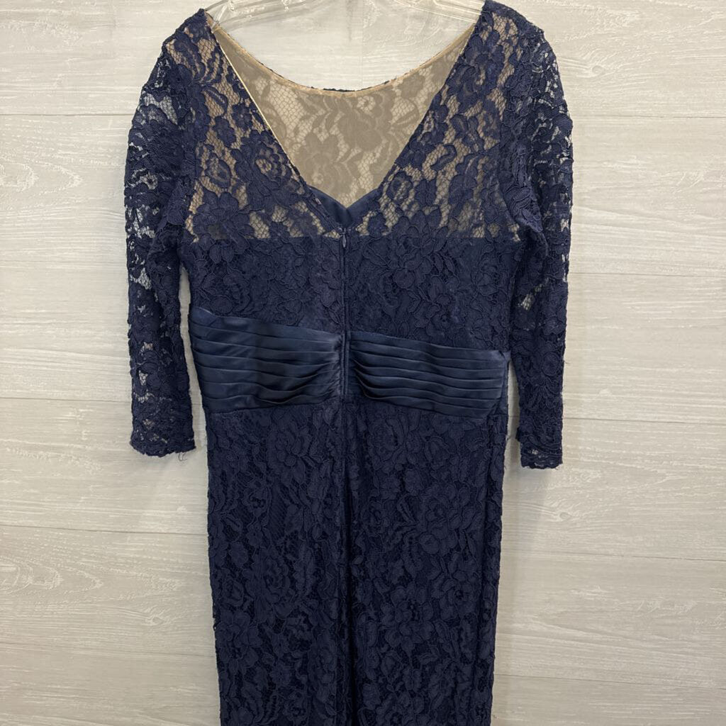 Magic Formals Navy Lace Long Formal Dress Large