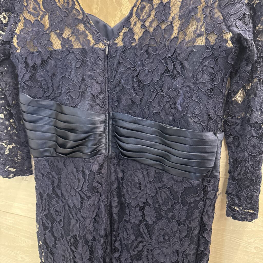 Magic Formals Navy Lace Long Formal Dress Large