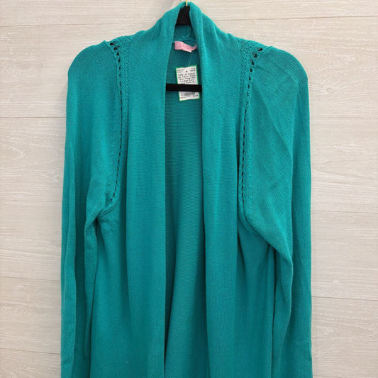 Lilly Pulitzer Green Tatum Fringe Hem Cardigan Extra Large