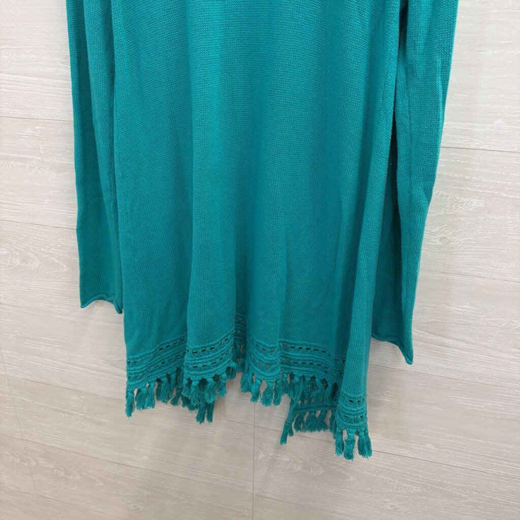 Lilly Pulitzer Green Tatum Fringe Hem Cardigan Extra Large