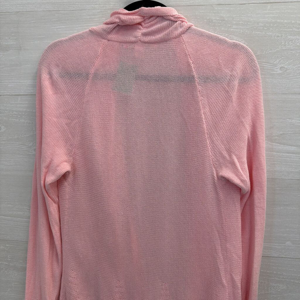 Lilly Pulitzer Pink Tatum Fringe Hem Caridgan Large