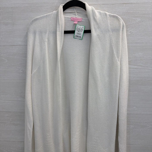 Lilly Pulitzer White Tatum Fringe Hem Cardigan Large
