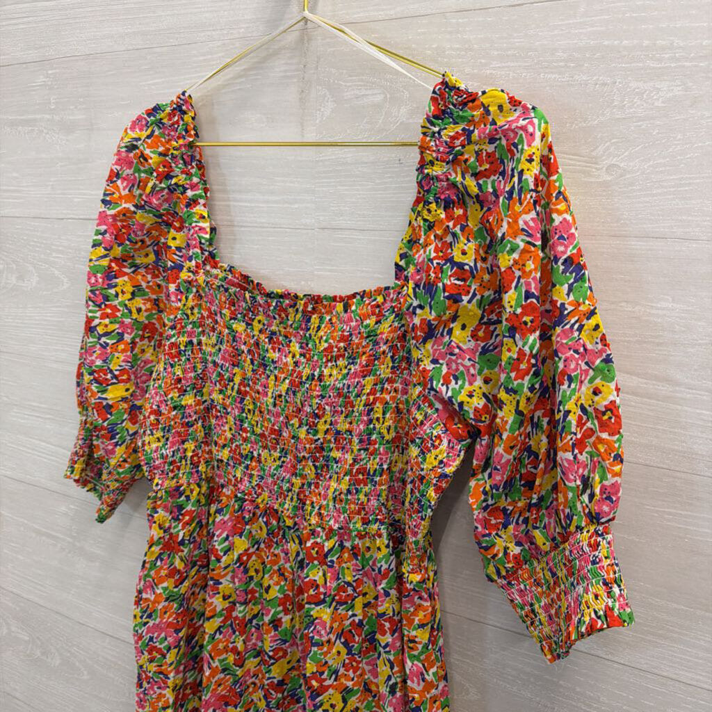 RIXO for Target Multi Color Print Short Puff Sleeve Dress Extra Large