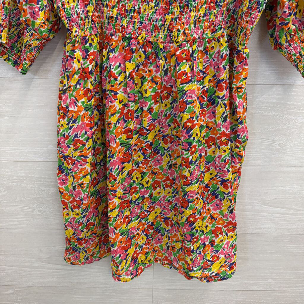 RIXO for Target Multi Color Print Short Puff Sleeve Dress Extra Large