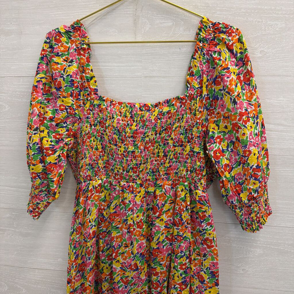 RIXO for Target Multi Color Print Short Puff Sleeve Dress Extra Large