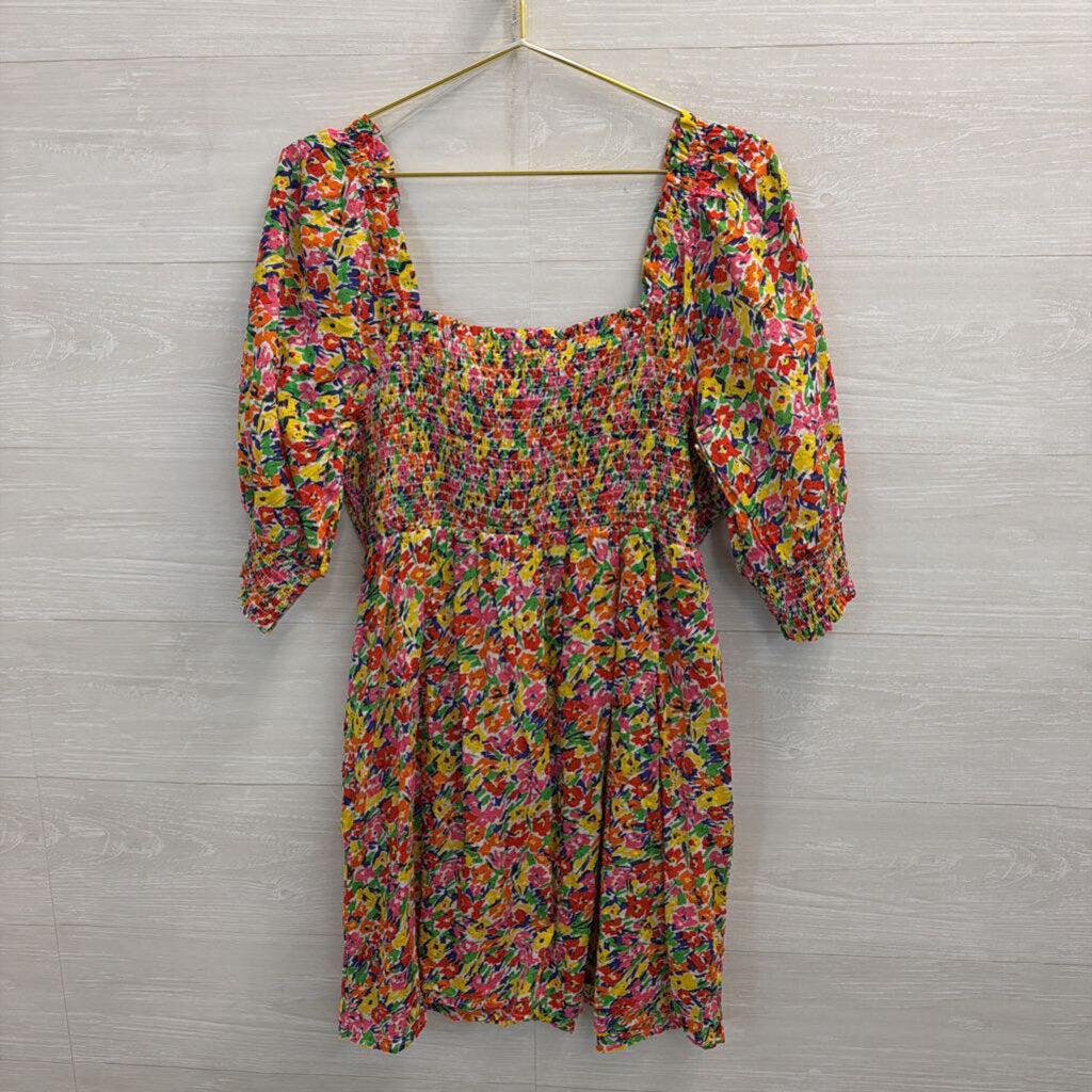RIXO for Target Multi Color Print Short Puff Sleeve Dress Extra Large