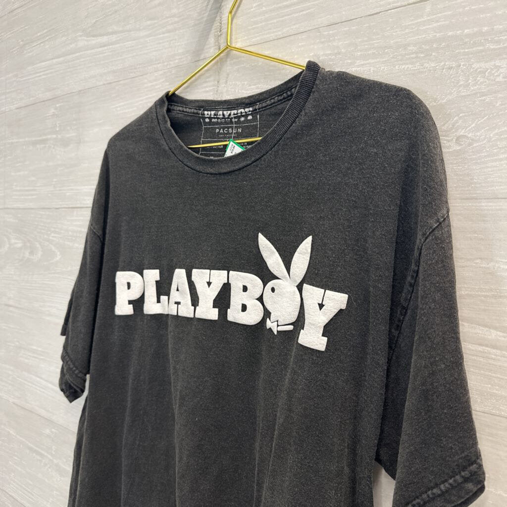 PacSun Grey Playboy Bunny Short Sleeve Graphic Tee Extra Large