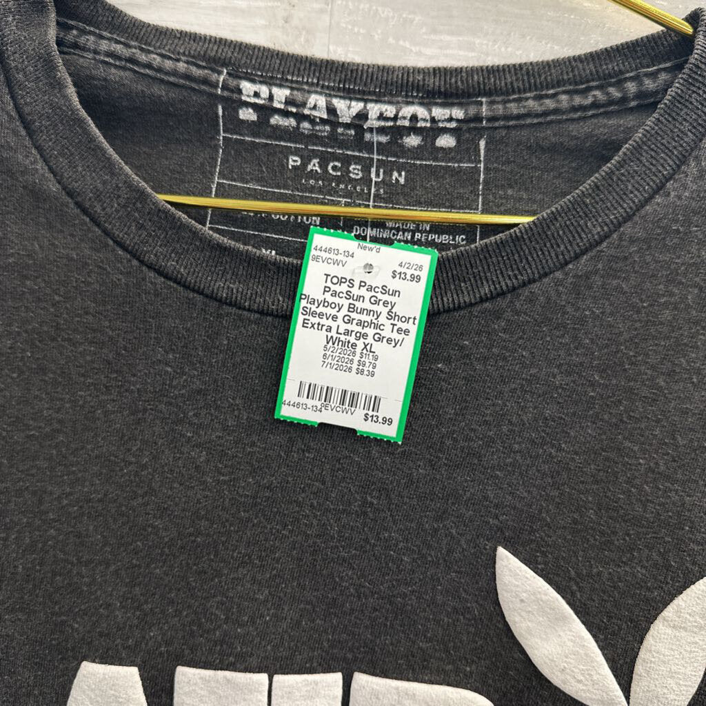 PacSun Grey Playboy Bunny Short Sleeve Graphic Tee Extra Large