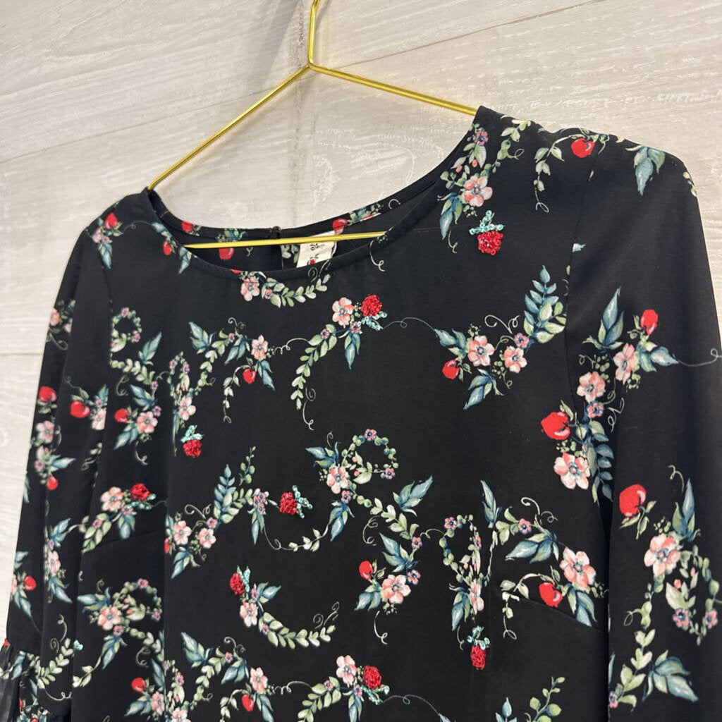 Disney X Lauren Conrad Black/ Multi Print Long Sleeve Top Medium