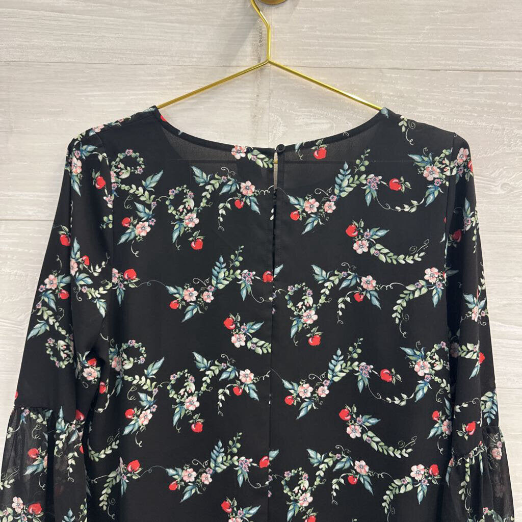 Disney X Lauren Conrad Black/ Multi Print Long Sleeve Top Medium