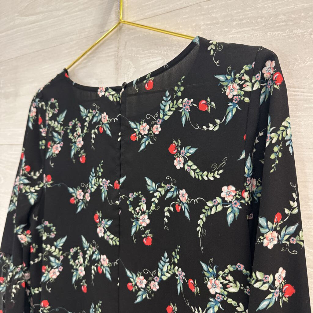 Disney X Lauren Conrad Black/ Multi Print Long Sleeve Top Medium