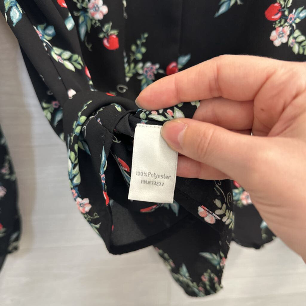 Disney X Lauren Conrad Black/ Multi Print Long Sleeve Top Medium
