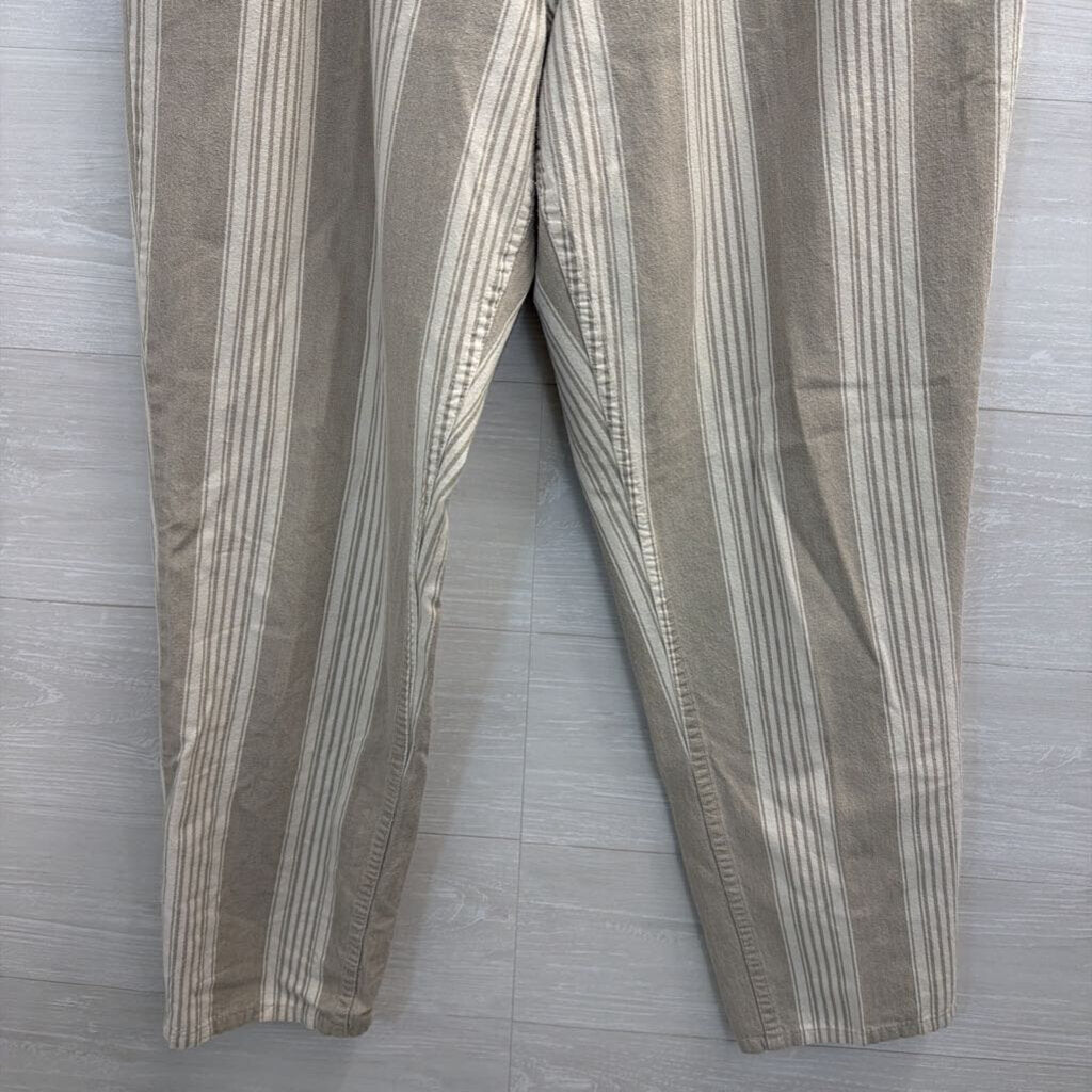 Eddie Bauer Biege/ White Striped Wide Leg Pants 16