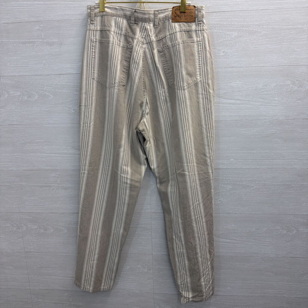 Eddie Bauer Biege/ White Striped Wide Leg Pants 16