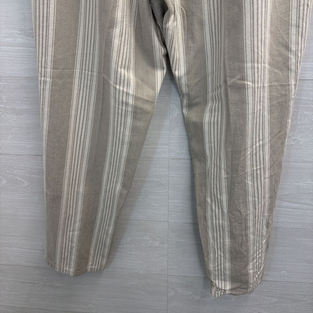 Eddie Bauer Biege/ White Striped Wide Leg Pants 16