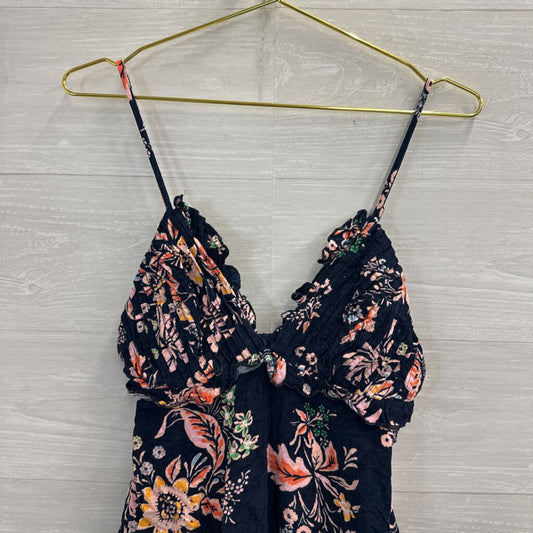 Free People Navy/ Multi Print Corduroy Mini Dress Extra Small