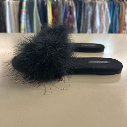 BCTEX COLL Soft Black Feather Memory Foam Slides 7