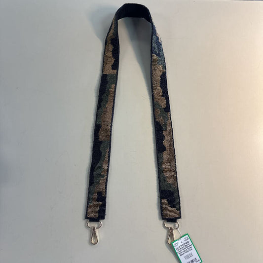 Black/ Green/ Gold Beaded Print Purse Strap