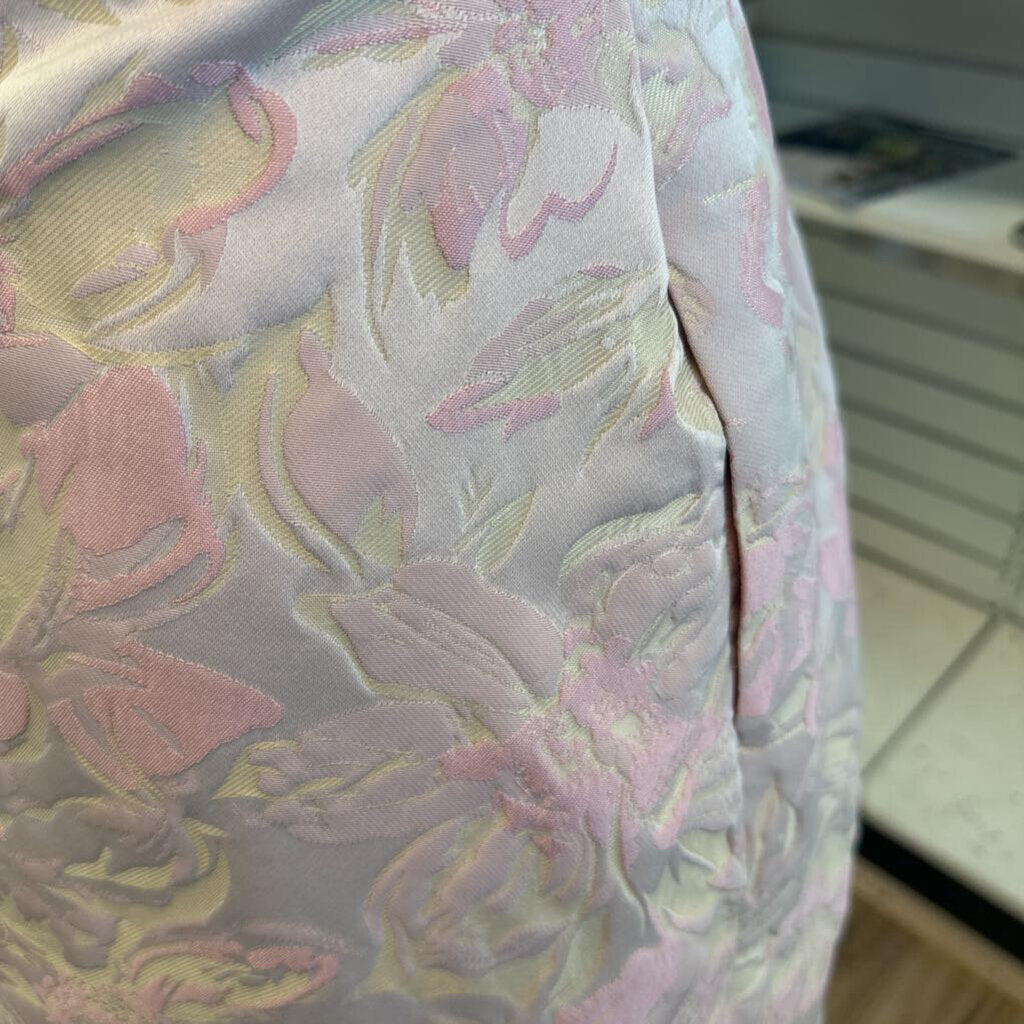 Kay Unger Pink FLoral Jacquard Odette Long Formal Dress 4