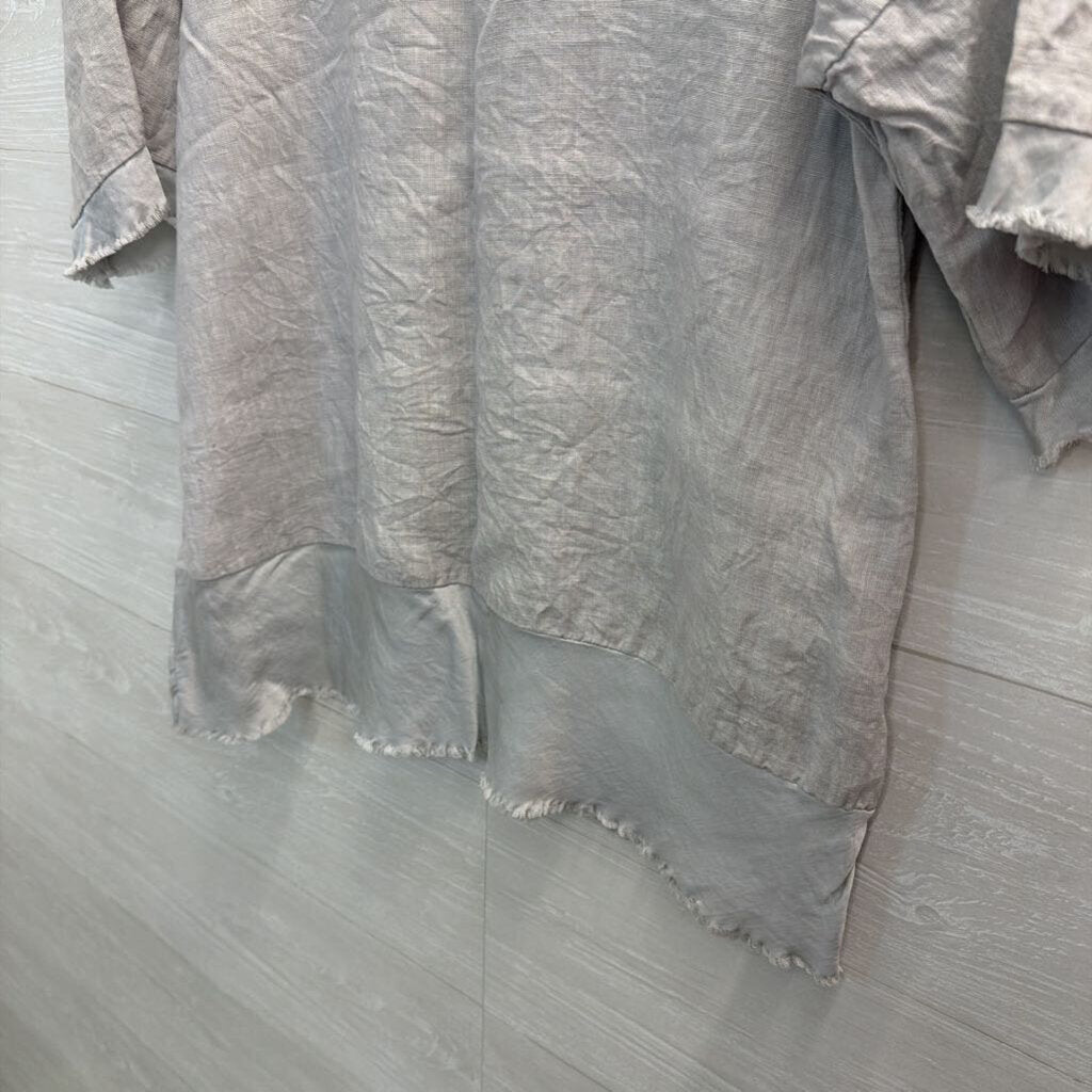 Terzo Millennio 100% Linen Short Sleeve Top Small