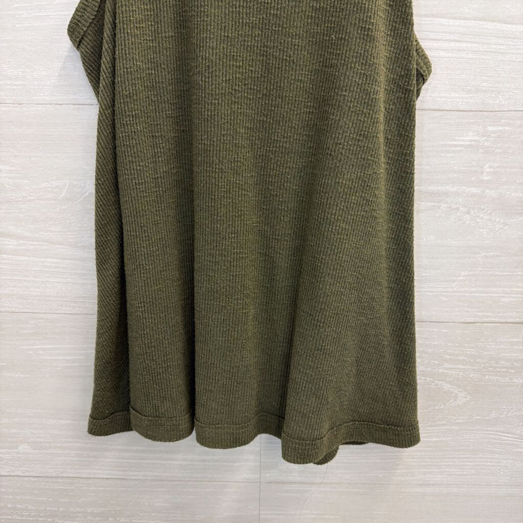 Free People Green Ribbed Tank Top Extra Small