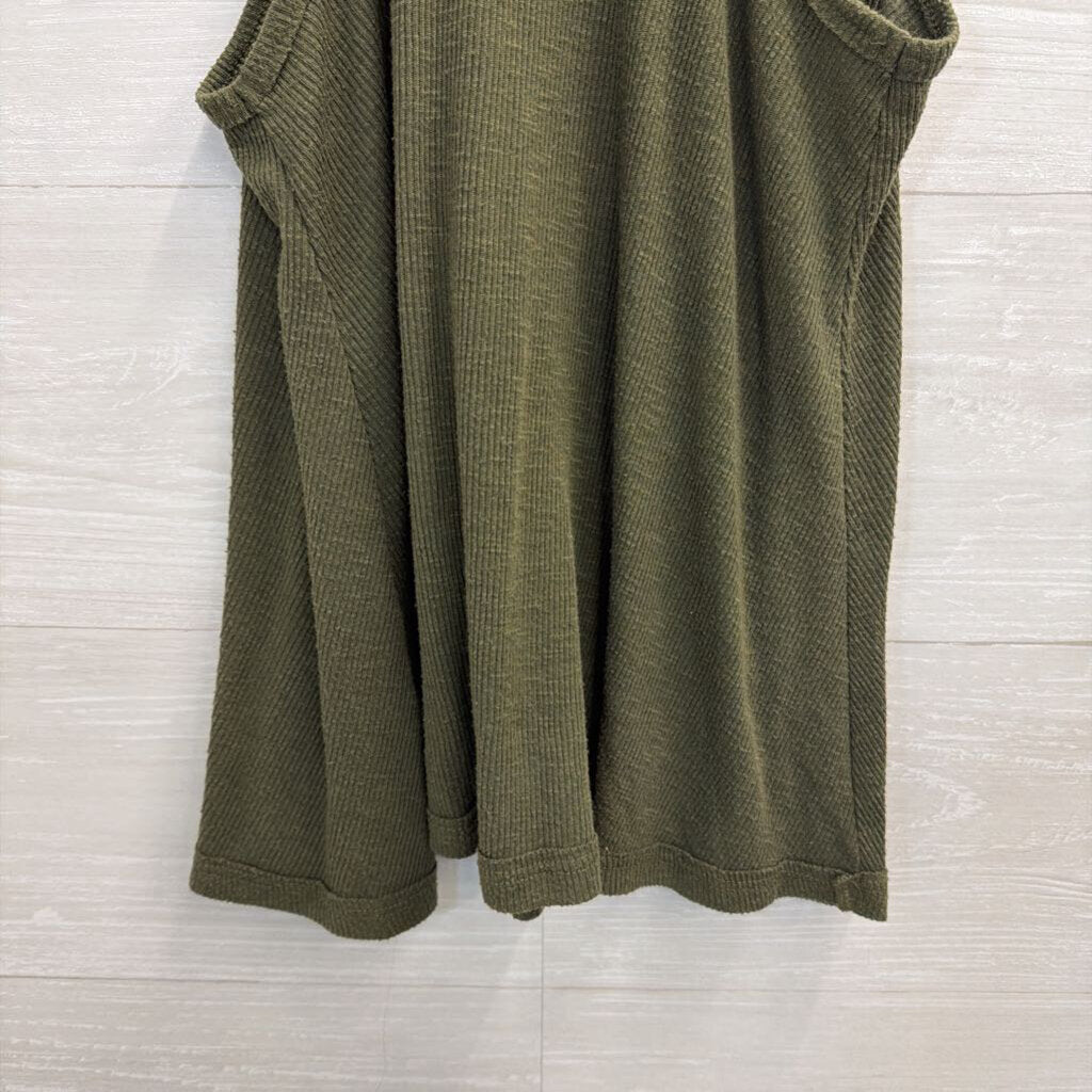 Free People Green Ribbed Tank Top Extra Small