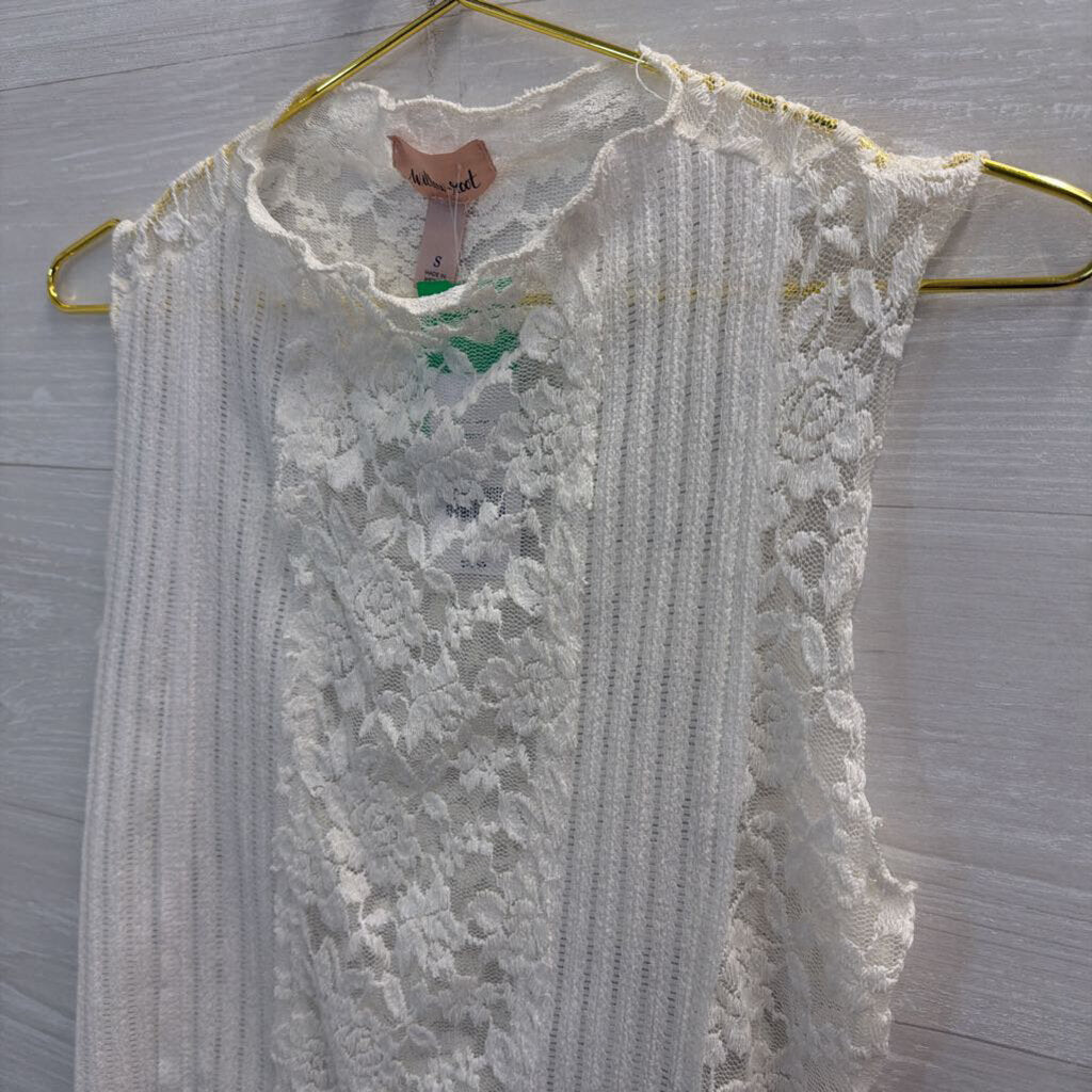 Willow and Root White Lace Tank Top Small
