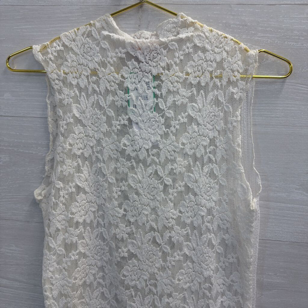 Willow and Root White Lace Tank Top Small