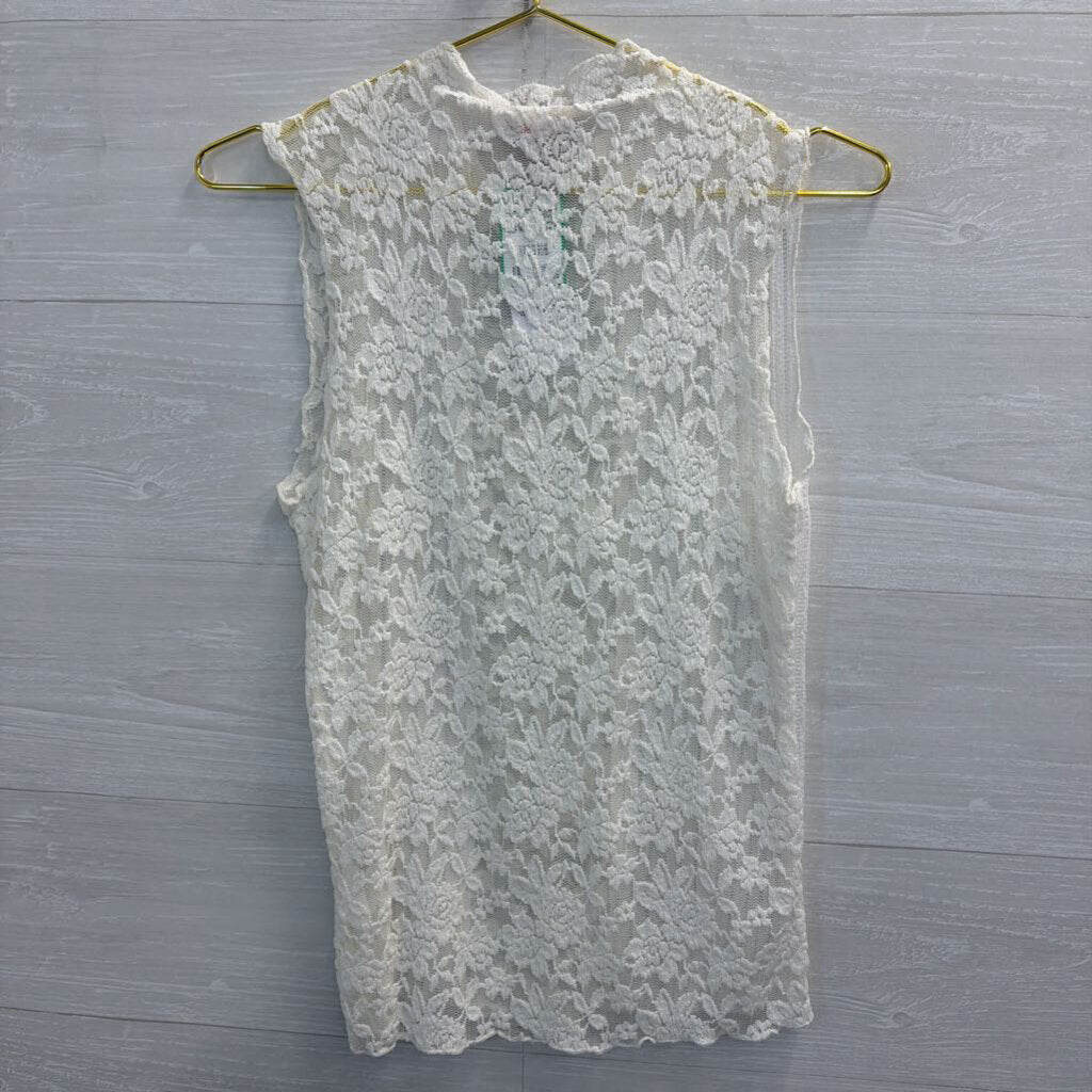 Willow and Root White Lace Tank Top Small