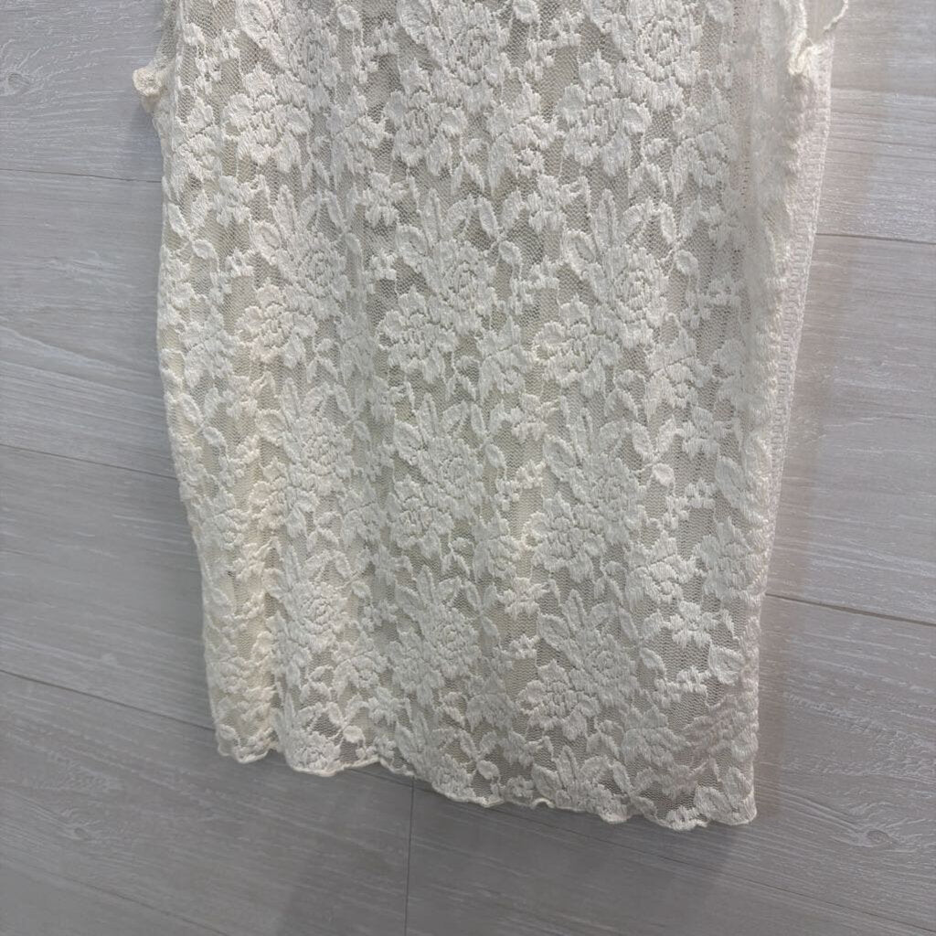 Willow and Root White Lace Tank Top Small