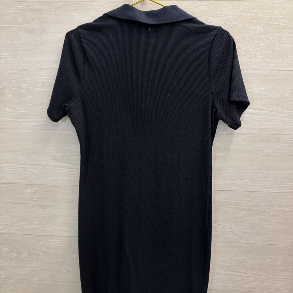 All In Love Navy Ribbed Short Sleeve Dress Medium