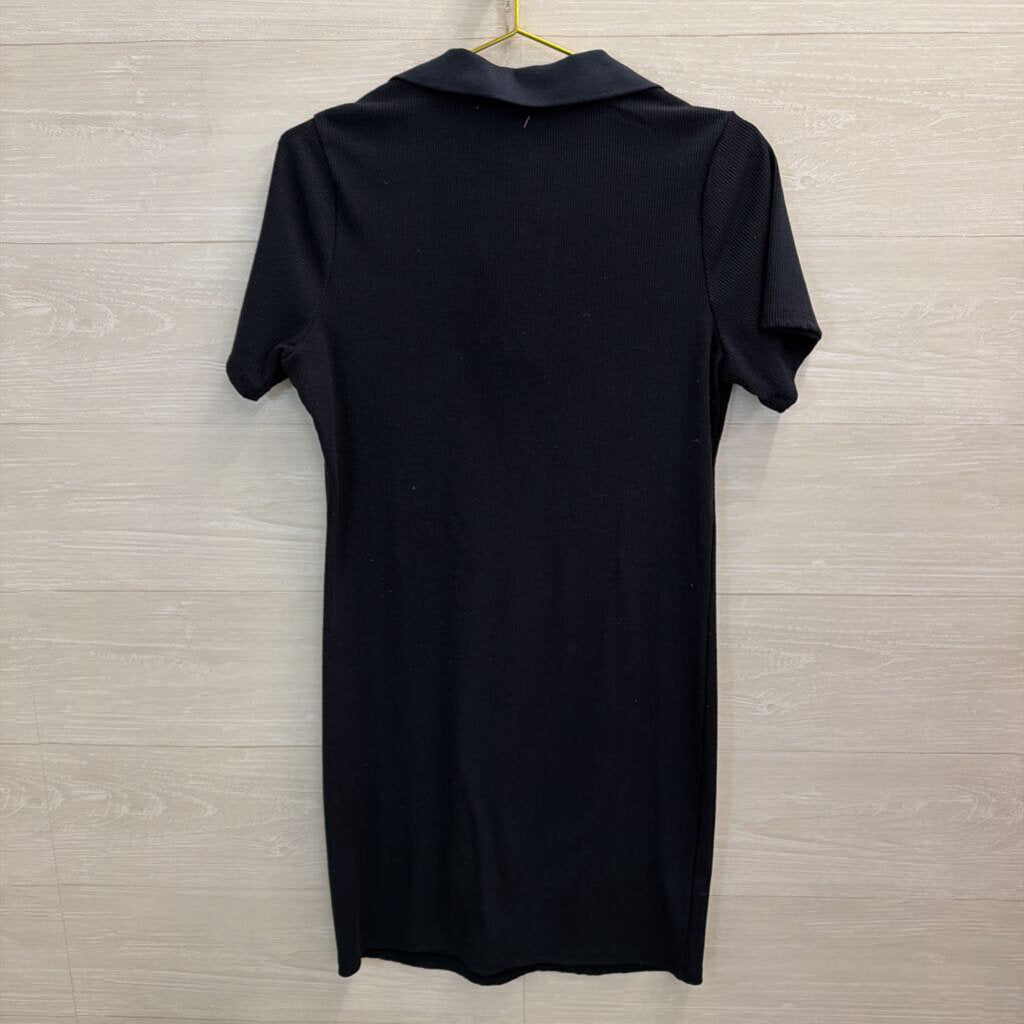 All In Love Navy Ribbed Short Sleeve Dress Medium