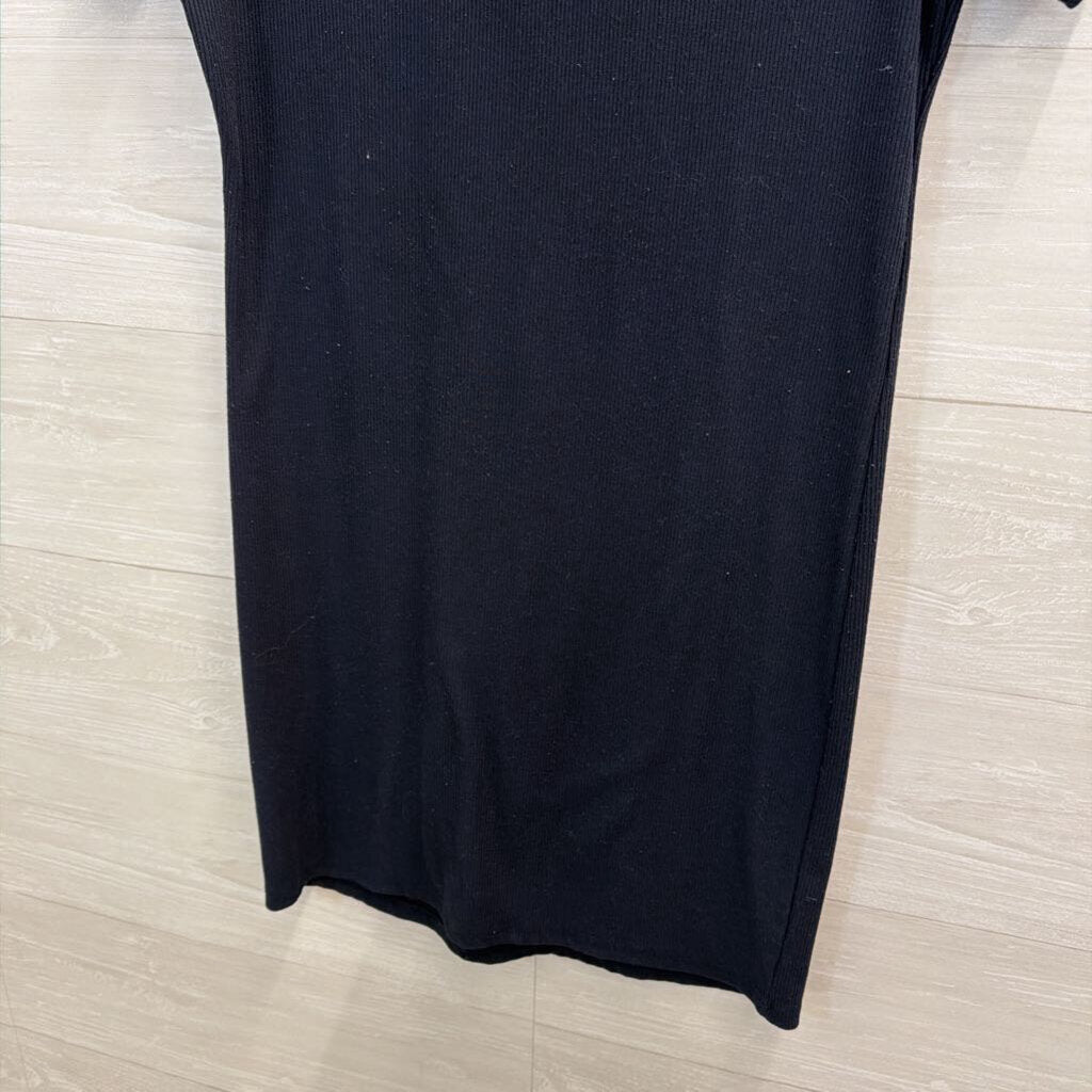 All In Love Navy Ribbed Short Sleeve Dress Medium