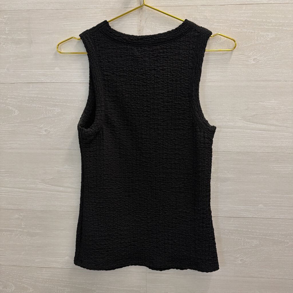 Nine West Black Textured Tank Top Small