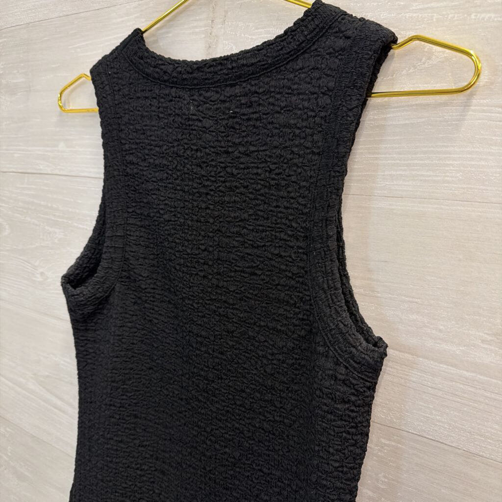 Nine West Black Textured Tank Top Small