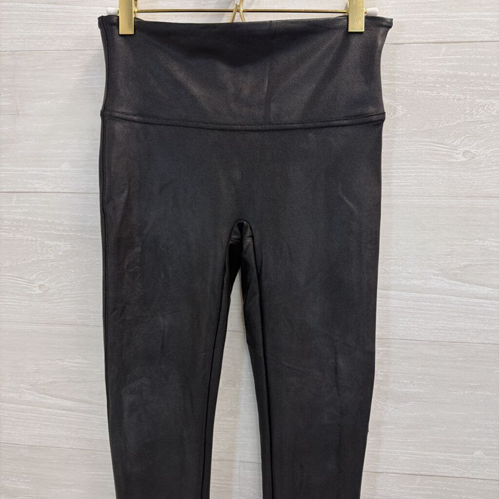 Spanx Black Faux Leather Leggings Medium