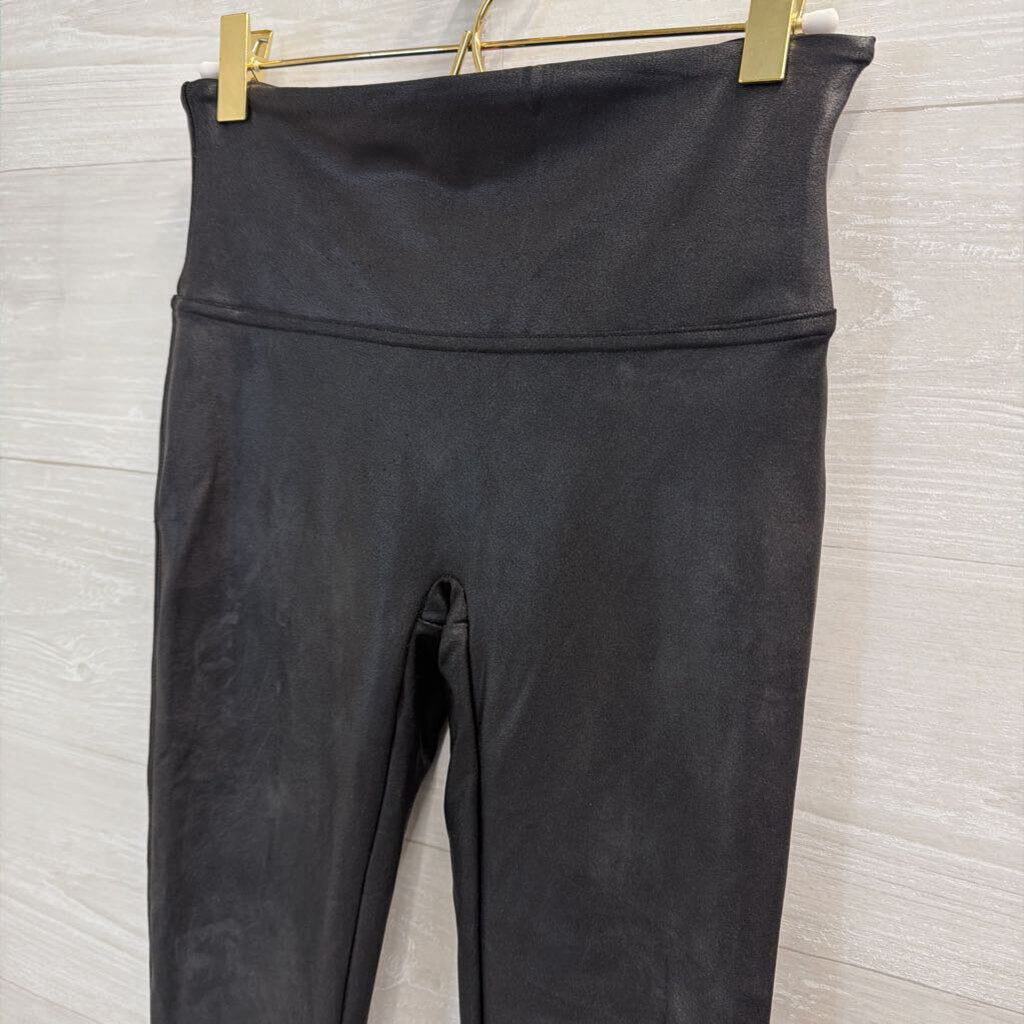 Spanx Black Faux Leather Leggings Medium